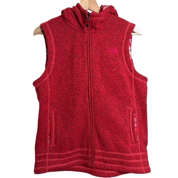 The North Face Womens Red Vest 100% Polyester Heathered Crescent Large - Picture 1 of 6